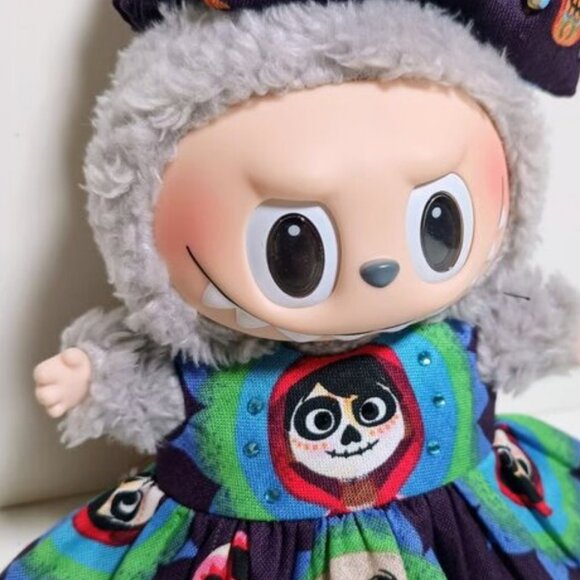 Dia De Los Muertos Disney Coco Miguel Dress and Skull Bow for Labubu - Picture 4 of 5